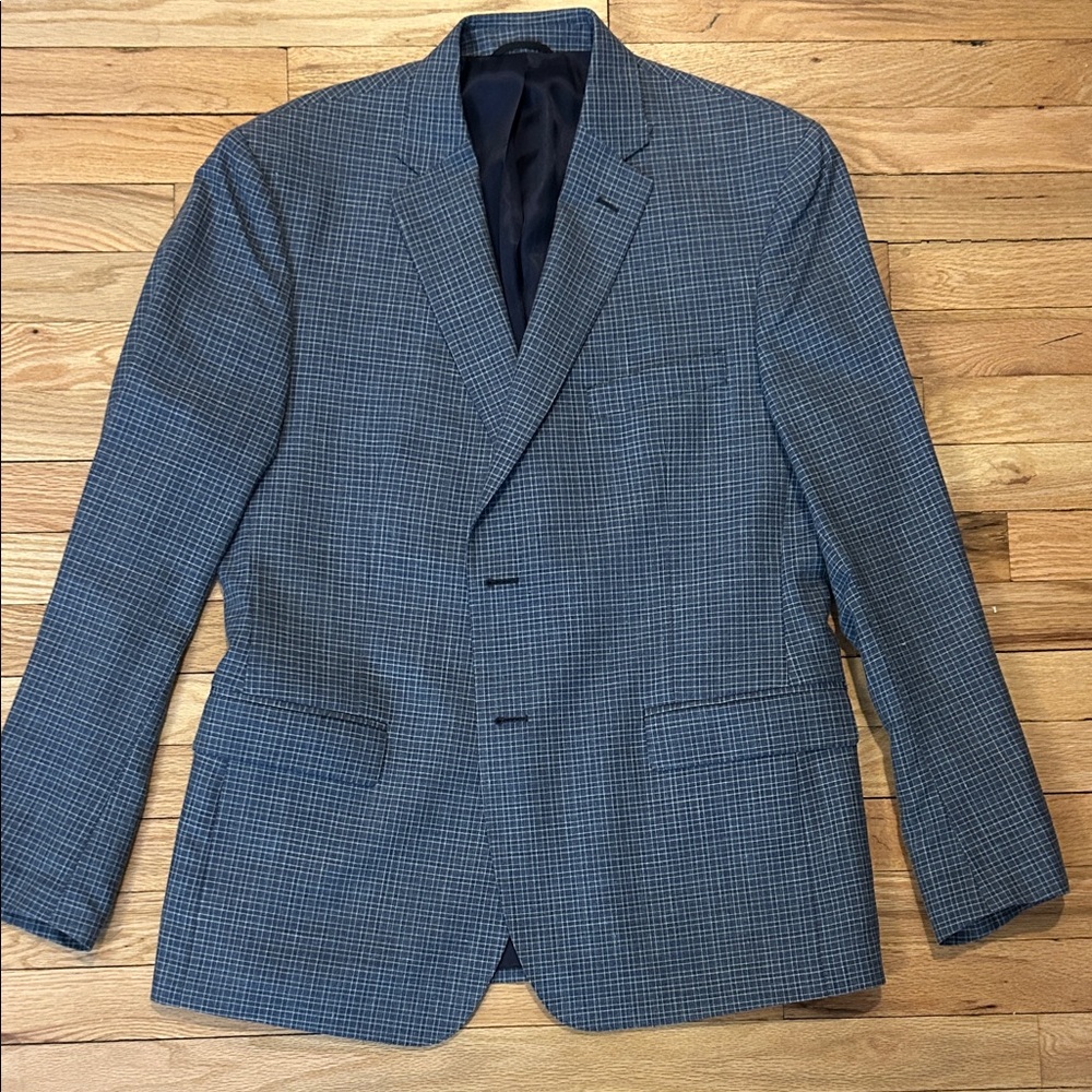 Classic Blue Checkered Men's Blazer